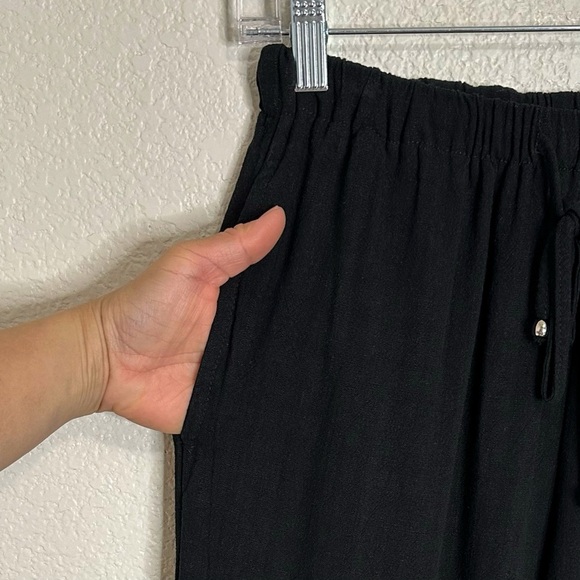 Lillusory Linen Blend Black Wide Leg Pull On Pants, Sz Small - Picture 4 of 13